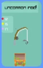 Example of a freshly crafted uncommon fishing rod with 12 hook, 15 lure and 17 line Fishing rod example